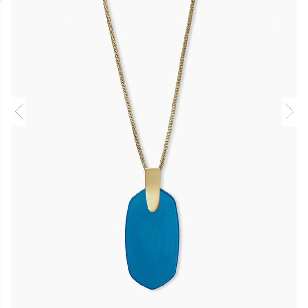 KENDRA SCOTT Inez Necklace In Gold& Teal NWOT